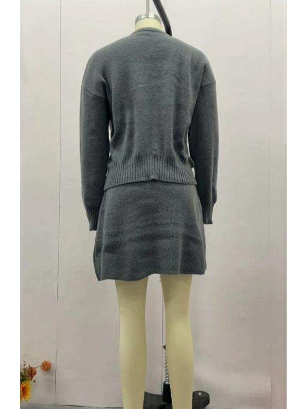2024 Autumn European & American College Style Knitted Sweater and Skirt Set for Women