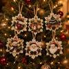 Christmas Diamond Painting Ornaments Kit DIY Crystal Rhinestone Xmas Tree Hanging Decorations Santa Snowman Reindeer Xmas Gift