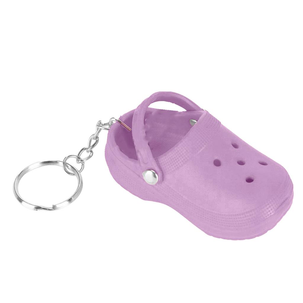 Keychain Mini Cute Silicone Portable Slipper Keychain for Schoolbag Handbag Gift Violet