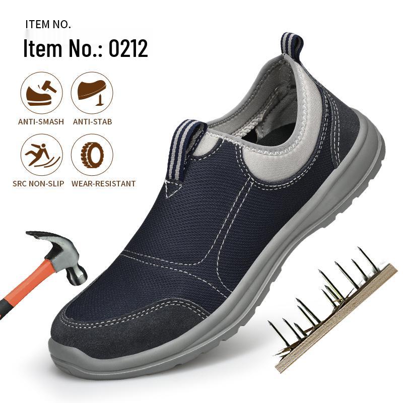 Men's Safety Shoes: Anti-Smash, Anti-Puncture, Anti-Scald, Non-Slip, Suede, Comfortable Rubber Sole