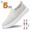 Spring Summer Comfortable Man Casual 5cm Elevator Shoes Men Loafers Soft Cow Leather Men Moccasins Height Increase Taller Shoes