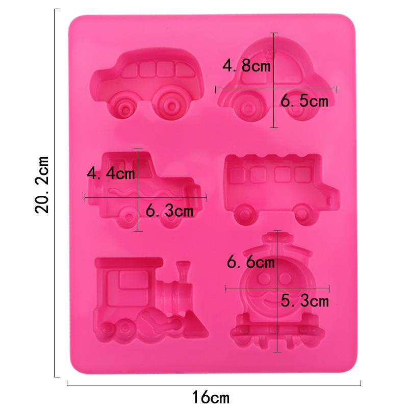 

Car Silicone Mold Cartoon Train Soap Mould For Baby Shower Kids Birthday Cake Decoration Chocolate Jelly Crayon Cookies Tools