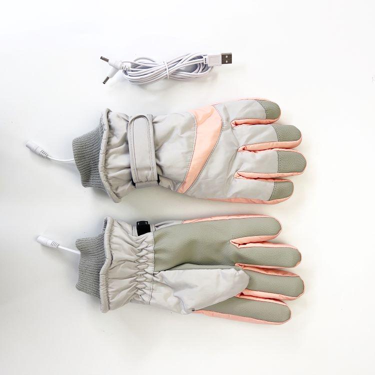 USB Heated Ski Gloves: Waterproof, Touchscreen-Compatible, Non-Slip, Thick Winter Warmth.