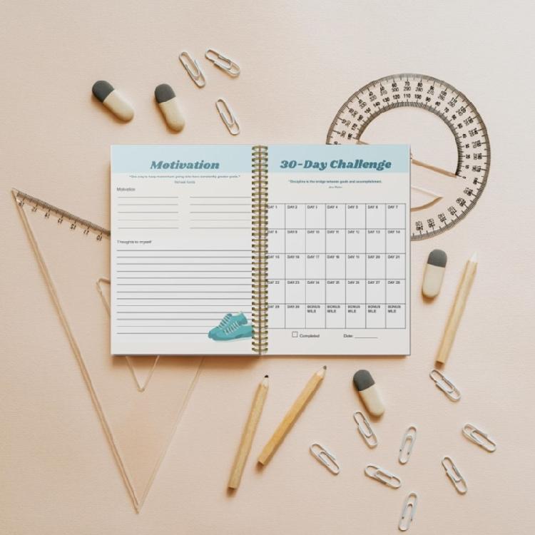 Notebook with Lightweight Design For Commuting Travel Daily Weight Management Spirals Fitness Trackers Fitness Planner