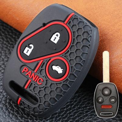 Silikon-Schlüsselanhänger mit 4 Tasten, Hülle, Halter für Honda Civic HRV CRV FRV CRZ Insight S2000 Stream Jazz Ridgeline 2014 2013