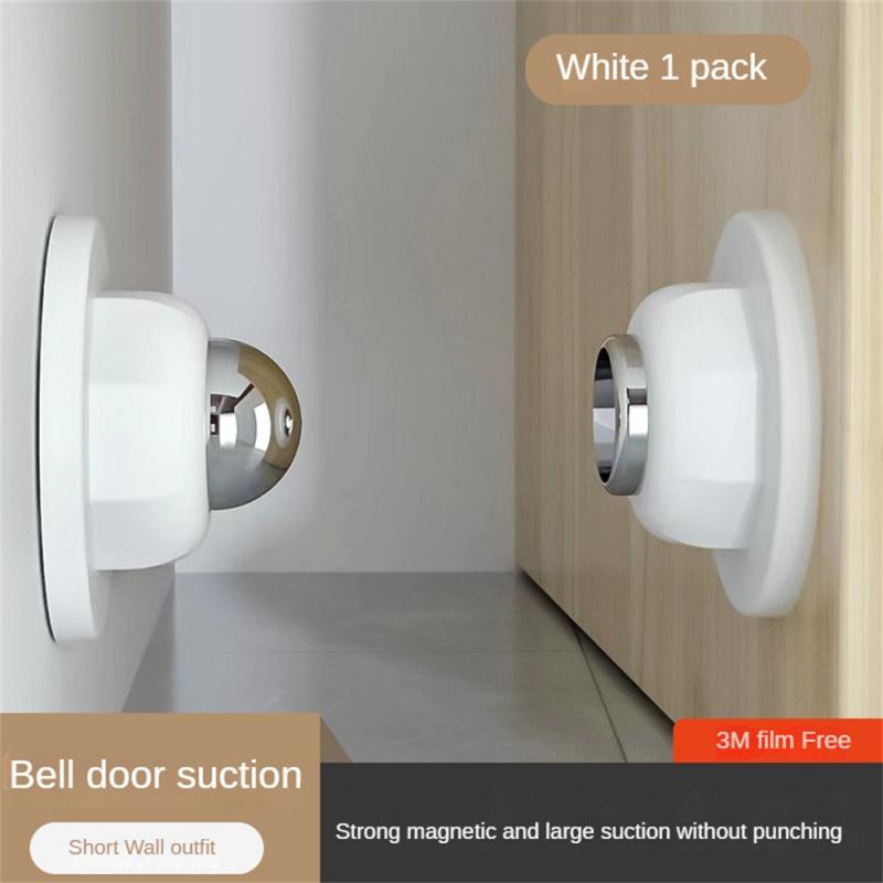 Opritor de ușă din oțel inoxidabil, magnetic, suport opritor de ușă, anti-coliziune, rezistent la vânt, opritor de ușă cu ventuză, protector de perete, fără găurire