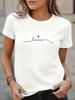 T-shirt Graphique Basique, Coton Long