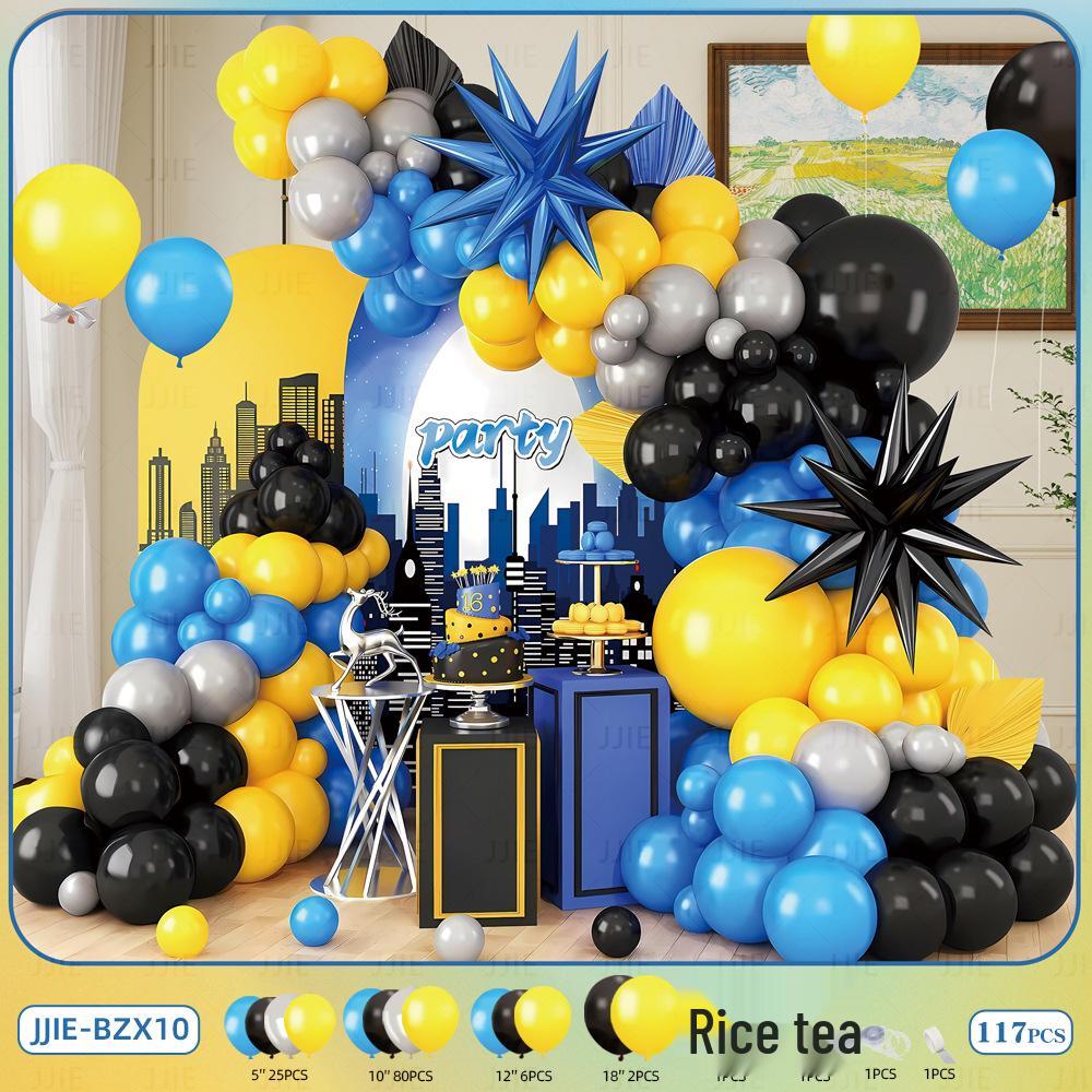 Elegant Red, Black & Gold Balloon Chain Set for Celebrations: Birthday, Graduation, Wedding