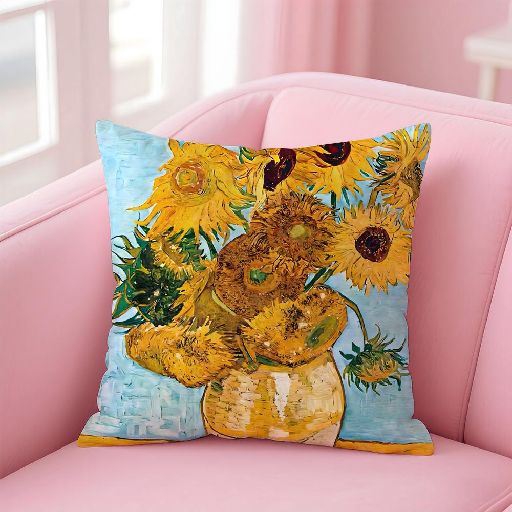 V-Van G-GoghS Cushion Cover Comfortable Reversible Pillow Cover Ideal for Car Sofa Bedroom & Beyond