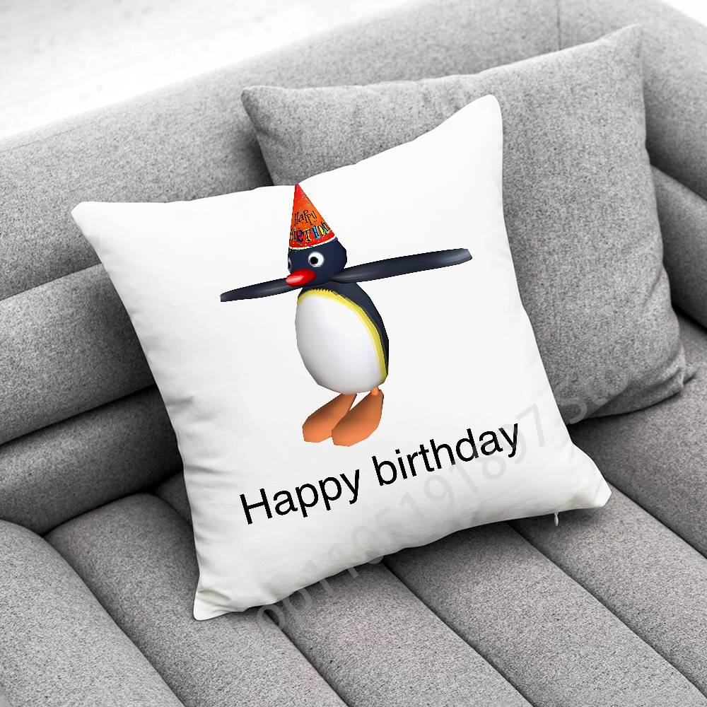 Penguin P-Pingu Funny Throw Pillow Case For 50X50Cm 40X40Cm 55X55Cm 45X45Cm 30X30Cm Square Bedroom Pillowcase Cover