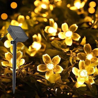 LED Solar String Christmas Lights IP65 Waterproof Flower Garden Blossom Party For Outdoor Home Wedding Holiday Decoration