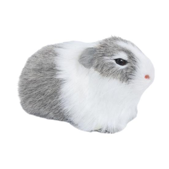 Realistic Hamster Ornament Plush Guinea Pig Model Furry Hamster Replica for Home Desk Shelf Car Interior Decor