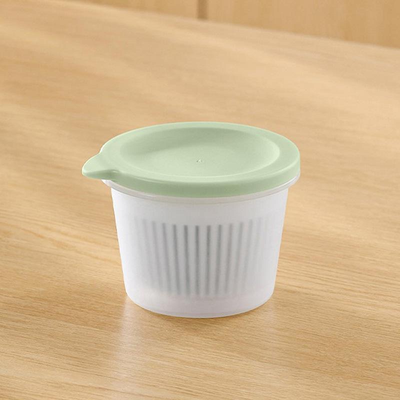 

Double Layer Freshness Box Vegetable Sealed Keeper Fresh Storage Box with Drain Basket Refrigerator Draining Strainers Container зелёный