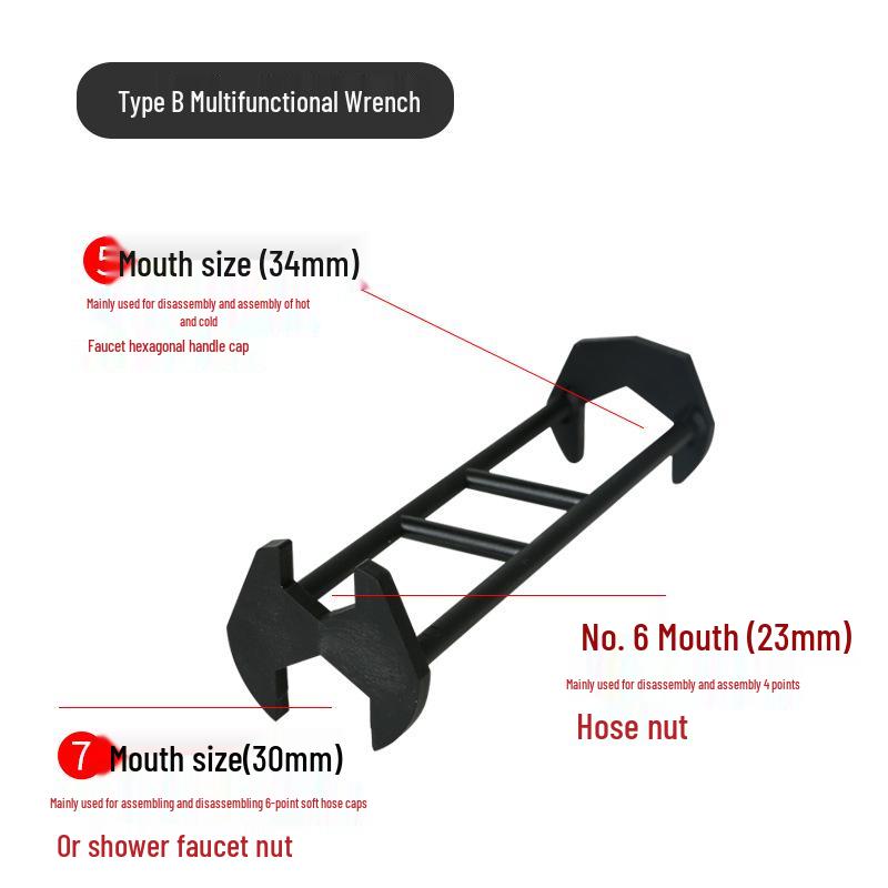 Multifunctional Bathroom Sink Wrench: Socket, Faucet, Pipe Installation & Disassembly Tool