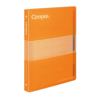 KOKUYO Campus B5 26-Loch Ringbuch, Schiebetyp, Fassungsvermögen bis zu 100 Blatt, Orange