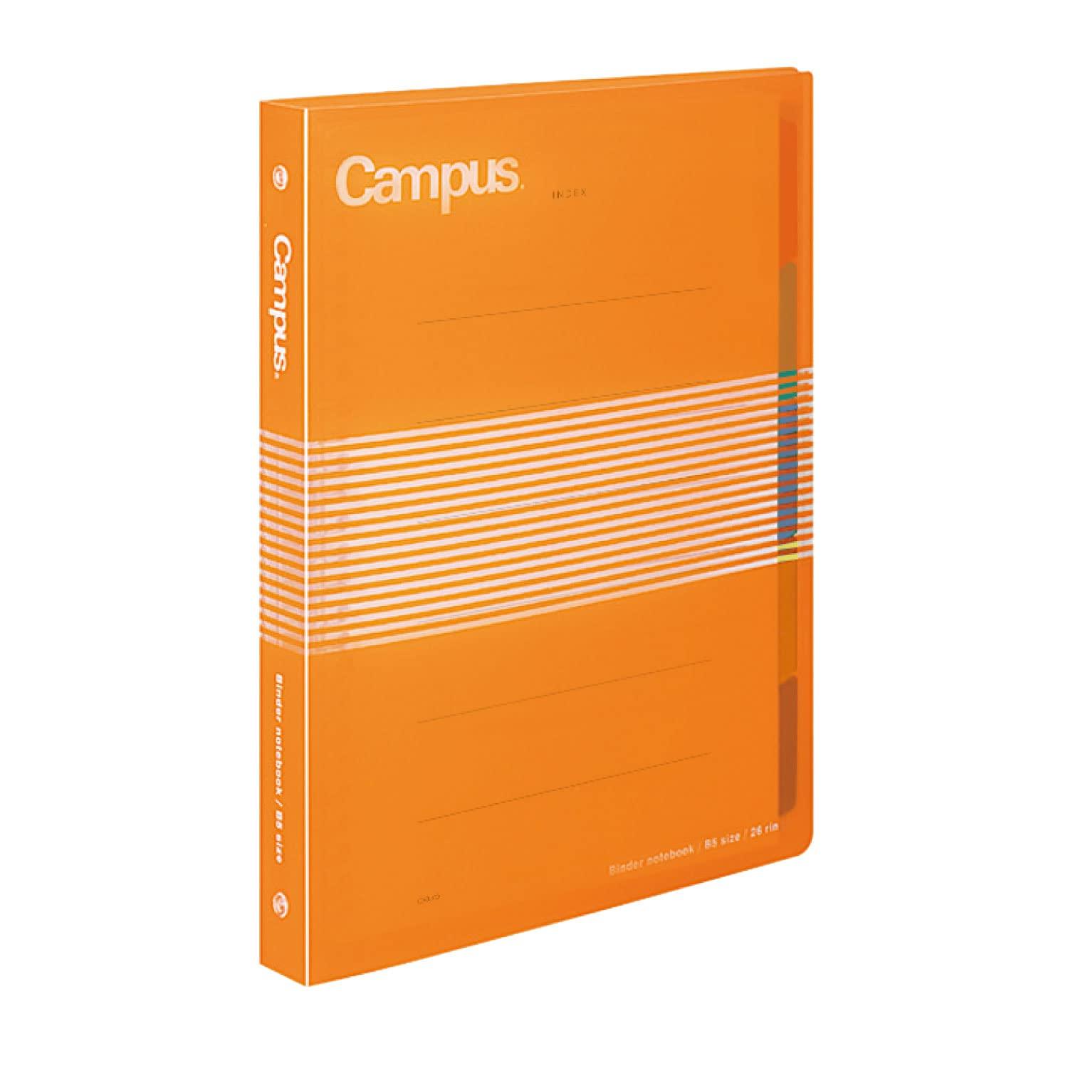 

Kokuyo Campus B5 26-Hole Loose Leaf Binder, Slide Type, Holds Up to 100 Sheets, Orange