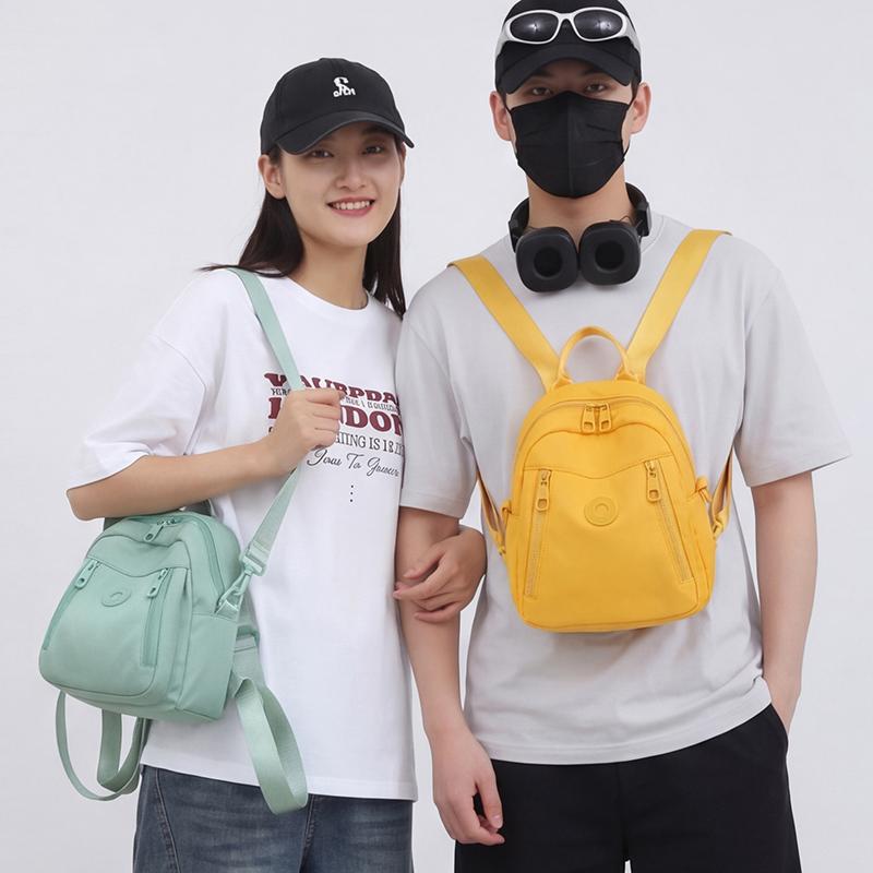 Einfarbiger Rucksack Große Kapazität Nylon Leichter Rucksack