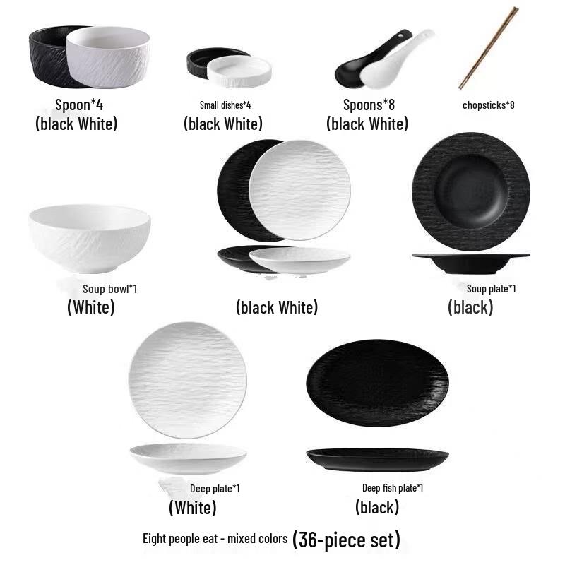 Abay Stone Pattern Ceramic Dinnerware Set