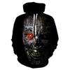 Autumn Winter Retro Skull Series 3D Digital Printed Men's Loose Fitting Pullover Hoodies Fashionable Long Sleeved Hoodies