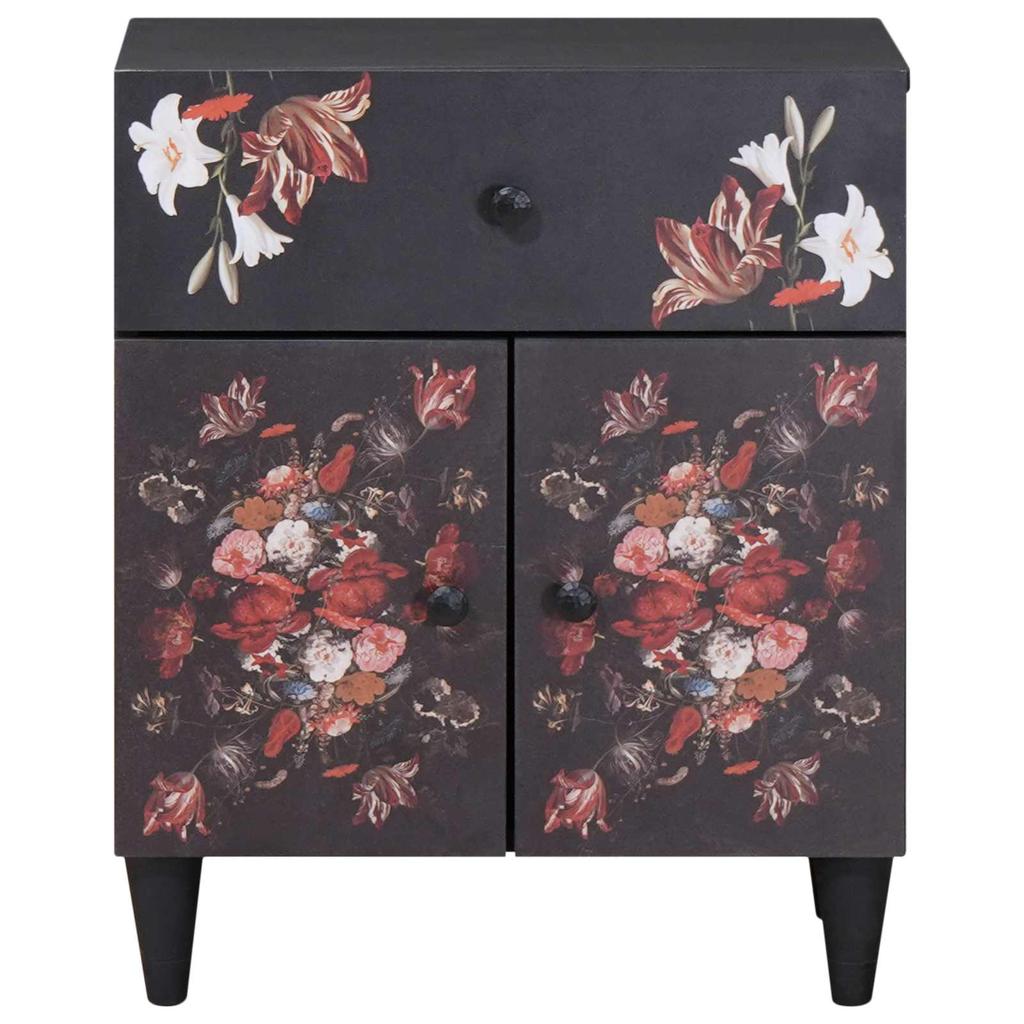 Nightstand Multicolored 50 X 33 X 60 Cm Solid Mango Wood