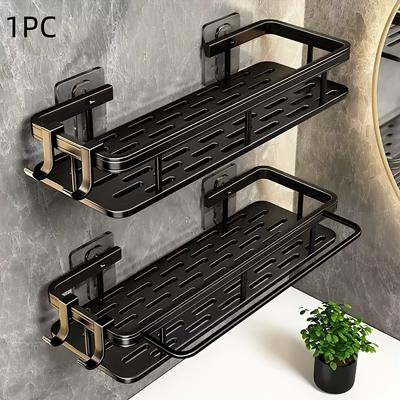 Organizador de Ducha de Pared, Instalación sin Taladro, Estante Flotante de Almacenamiento para Baño y Cocina, Ahorro de Espacio, Organizador de Ducha para Baño, Estantes