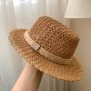 Strohhut für Damen Sommer Hohl Retro Französisch Strandurlaub Sonnenhut Outdoor UV-Schutz Breiter Rand Sonnenschutz Mützen für Damen