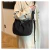 Large-Capacity Drawstring  Crossbody Bag Solid Color Tote  Bag Fashion Pleated Shoulder Bag  Girls