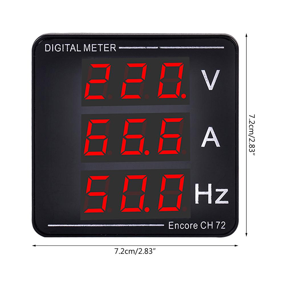 Digital Voltage Current Meter Panel Voltmeter Ammeter Frequency Meter LED Display AC50-500V 1-120A Embedded Installation