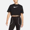 Nike Einfarbiges T-Shirt mit großem Logo, kurzärmelig, Damenoberteile, Schwarz DM6745-010