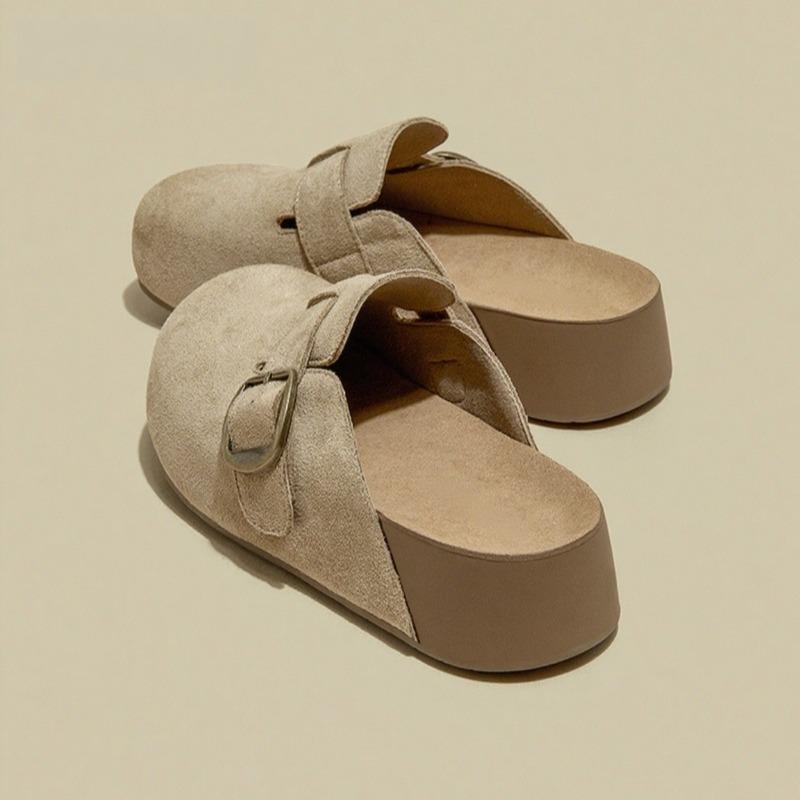 Fashion Platform Women Slippers Fashion Suede Mules Shoes 2025 Designer New Slingback Sandals Autumn Flip Flops Casual Sandalias Mujer