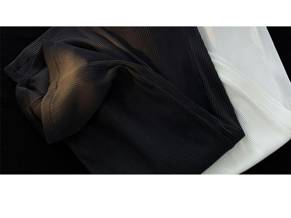 Women's Corduroy Straight-Leg Trousers - Plus Size, Slim, Wide-Leg, Casual, Ideal for Spring and Autumn.