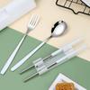 2/3Pcs Pull-out Cutlery Box Stainless Steel Tableware Set Travel Utensils Set  Camping Use