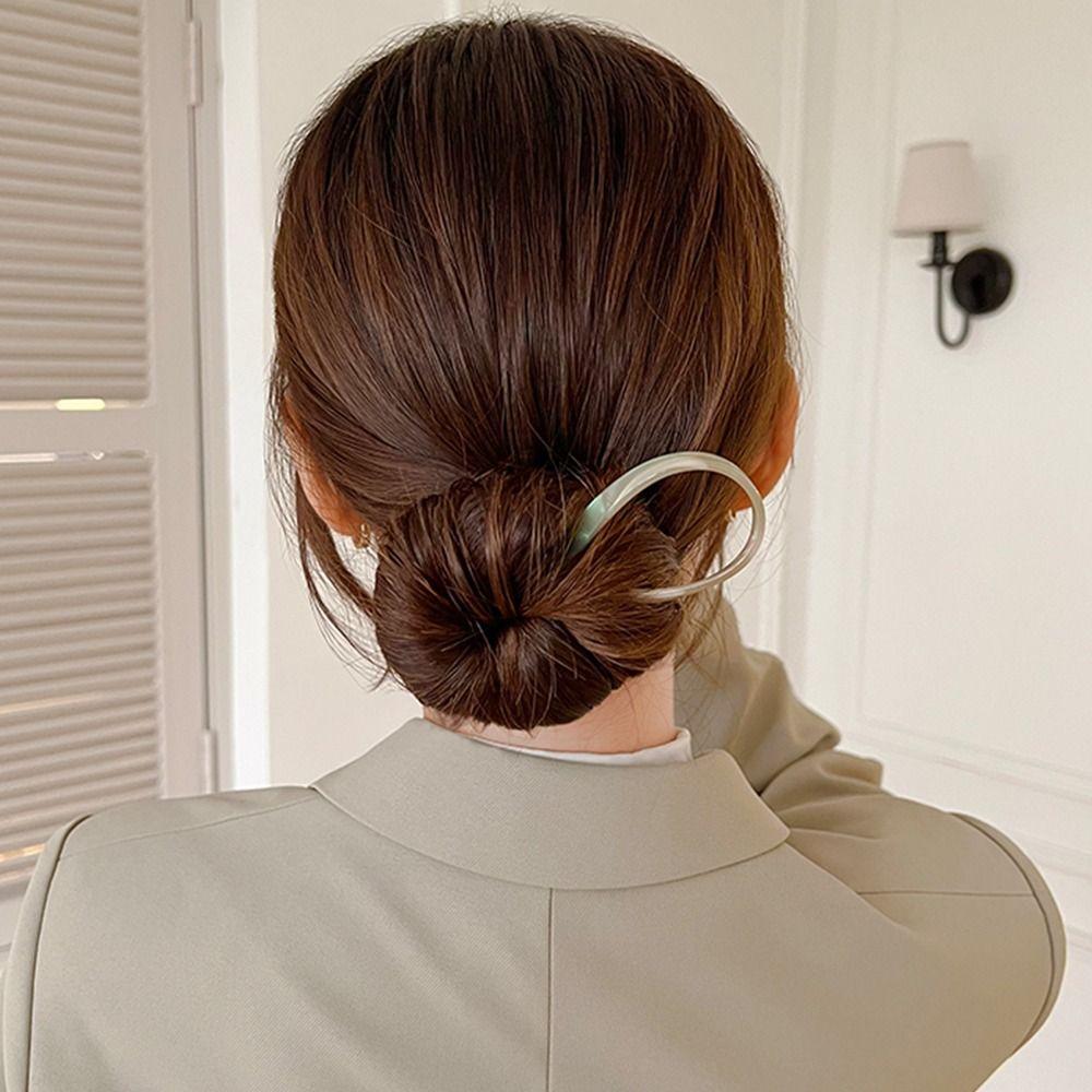 Korejské acetátové vlasy Vidlička do vlasů Tyč do vlasů Jednoduchý design Sponky do vlasů Ženy Dívčí Držák na culík Starověké vlasové doplňky