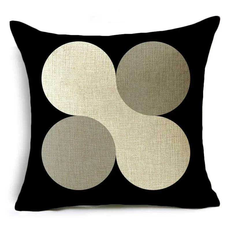 Poszewka na poduszkę Czarno-biała Prosty design Geometryczne szycie Pokrowiec na poduszkę do sofy, biura, na drzemkę 40*40cm/45*45cm/50*50cm