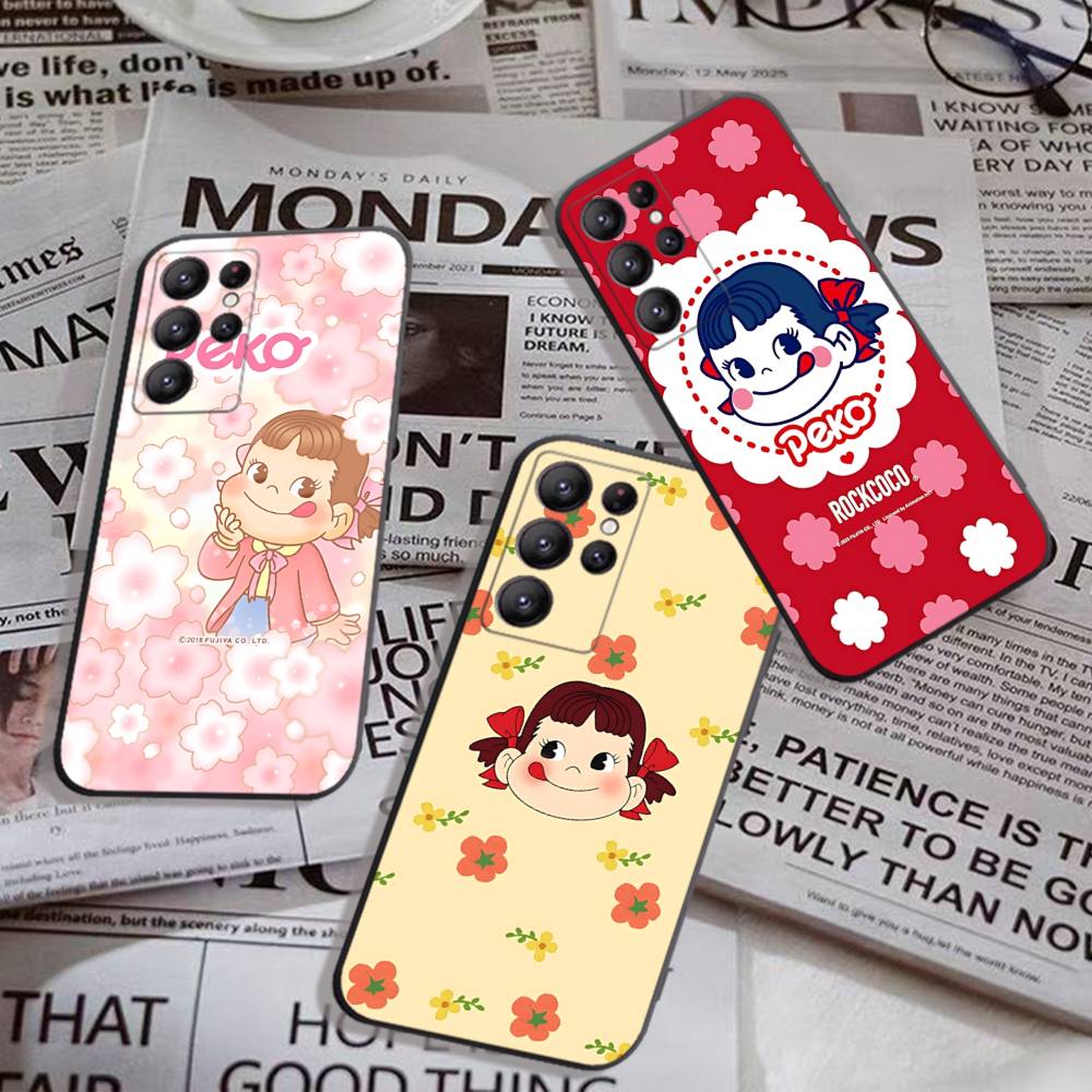 Brand P-peko Chan Lovely Girl Phone Case For Samsung S 24 Fe 25 Ultra Plus 20 Lite 21 30 22 23 24 22 Ultra 5G Fundas