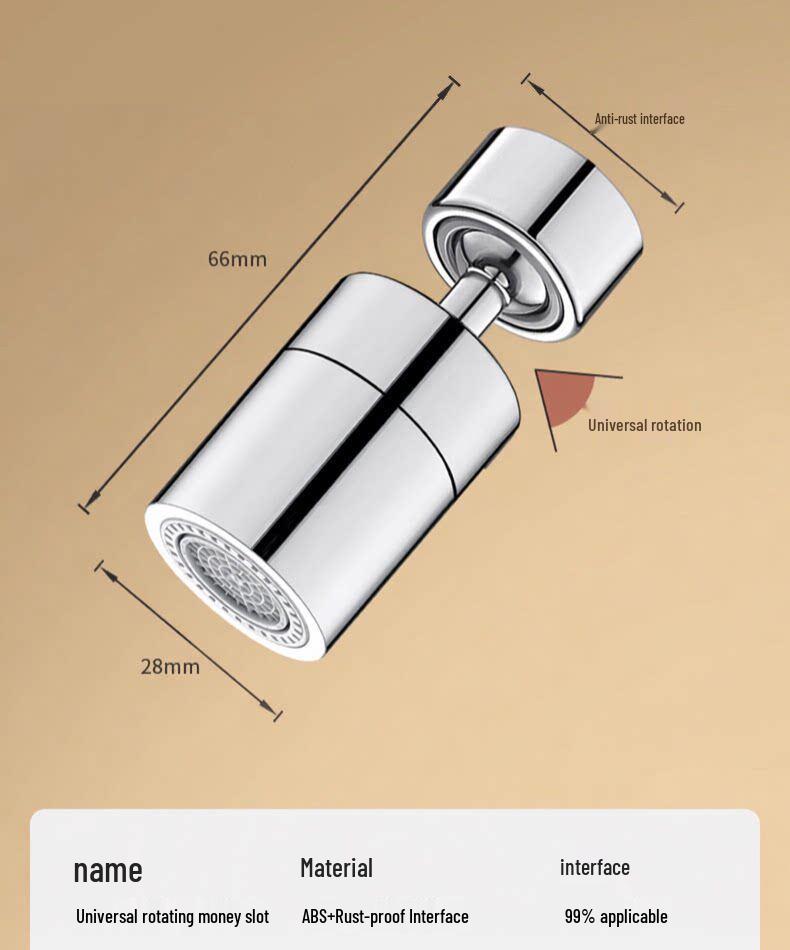 Universal Anti-Splash Kitchen Faucet Extender with Rotating Shower Head