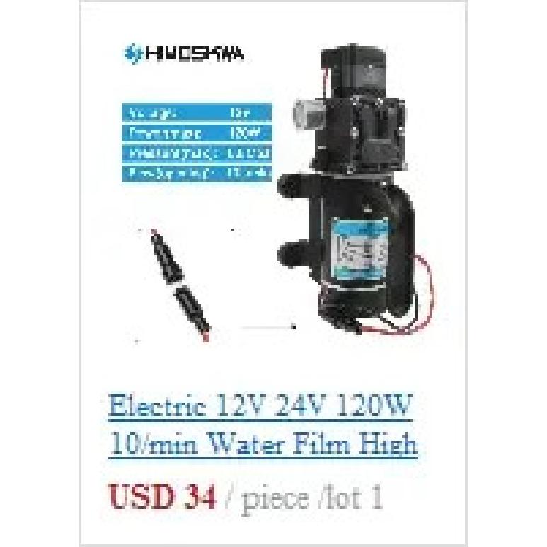 DC 12V 130PSI 6L/Min Water High Pressure Diaphragm Self Priming Pump 70W 72W with EU plug power supply 6A pipe 1/2
