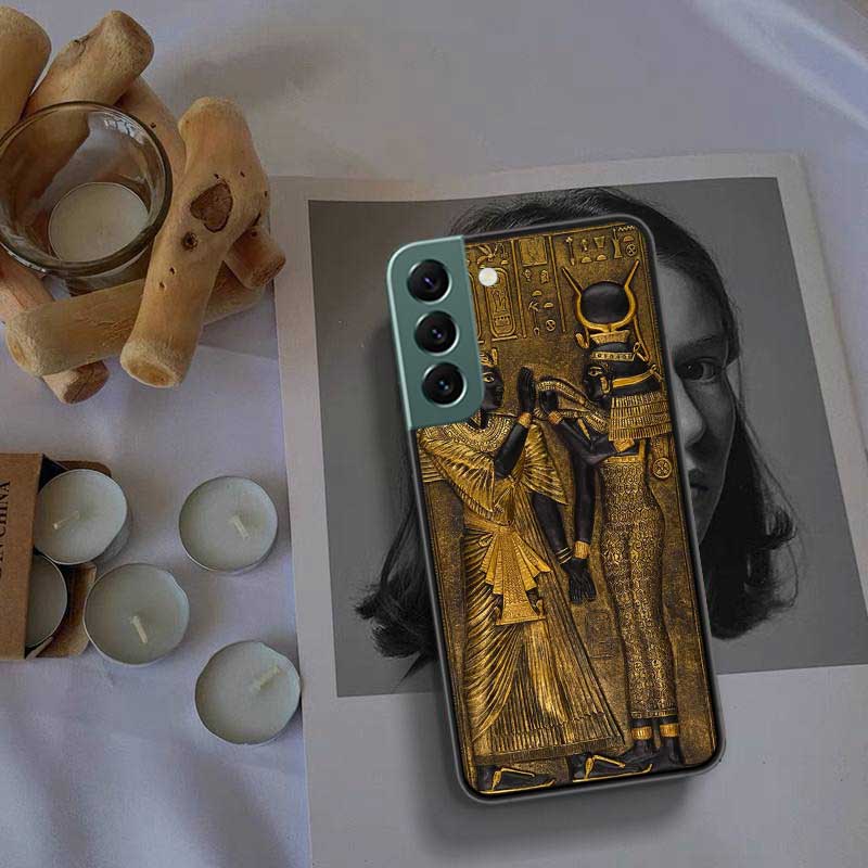 Egypt Pharaoh Mural Phone Case For Samsung A02 A03 A03S A04 A04S Galaxy A55 A35 A25 A15 S10 Lite A9 A8 A7 A6 Plus A90 A80 Cover