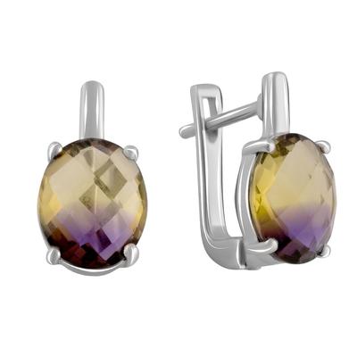 Boucles d'oreilles en argent avec amétrine nano 4.075ct (2088424)
