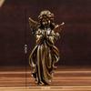 Copper Six Winged Angel Love Cupid Statue Small Ornament Brass Angel Figurines Desktop Decoration Home Decor Accessories