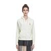 MLB SS24 New York Yankees Embroidered Logo Hooded Long Sleeve Zip-Up Sweatshirt Unisex sweatshirt Cream 3ATRH0141-50CRS