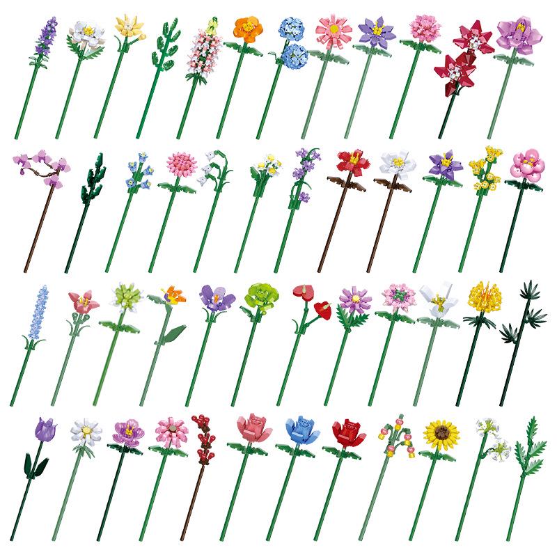 Lele Brothers Fresh Flowers Building Blocks Puzzle Toy for Girls