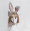 Original Hecho a Mano Lolita Plegable Orejas de Animal Orejas de Conejo KC Accesorios para el Cabello Pasador Diadema Lolita con Peluche