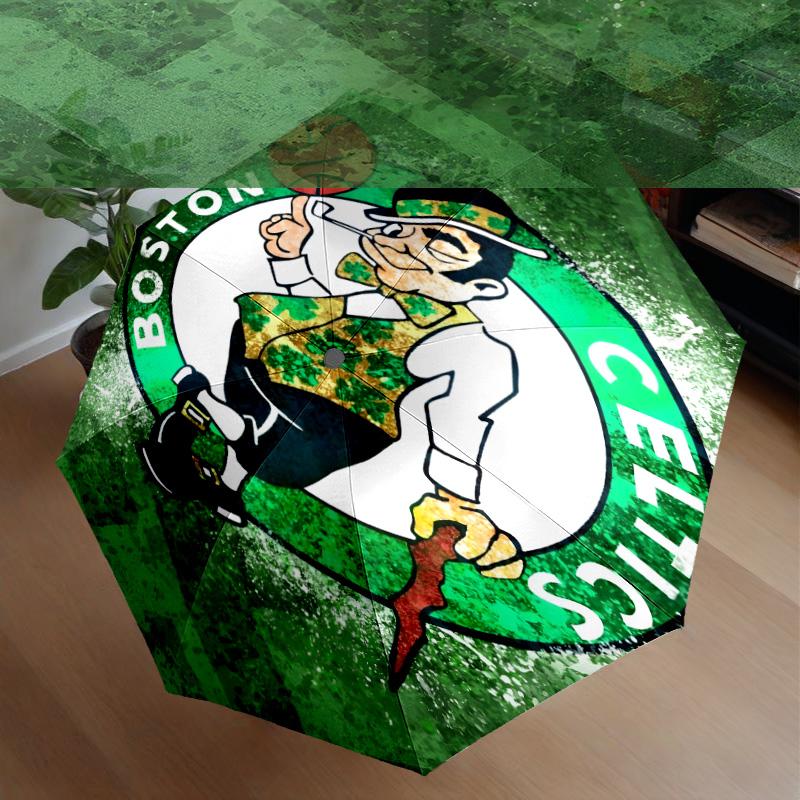 Celtics Logo Umbrella 8-Frame for Travel, Camping, Casual Lightweight Portable Umbrella, Essential for Every Family Holidays Gift