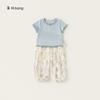 Children's Clothing Girl Two-piece Set with Flowing Fungus Edge, Short Sleeved Mosquito Proof Pants, Girls' Summer Set