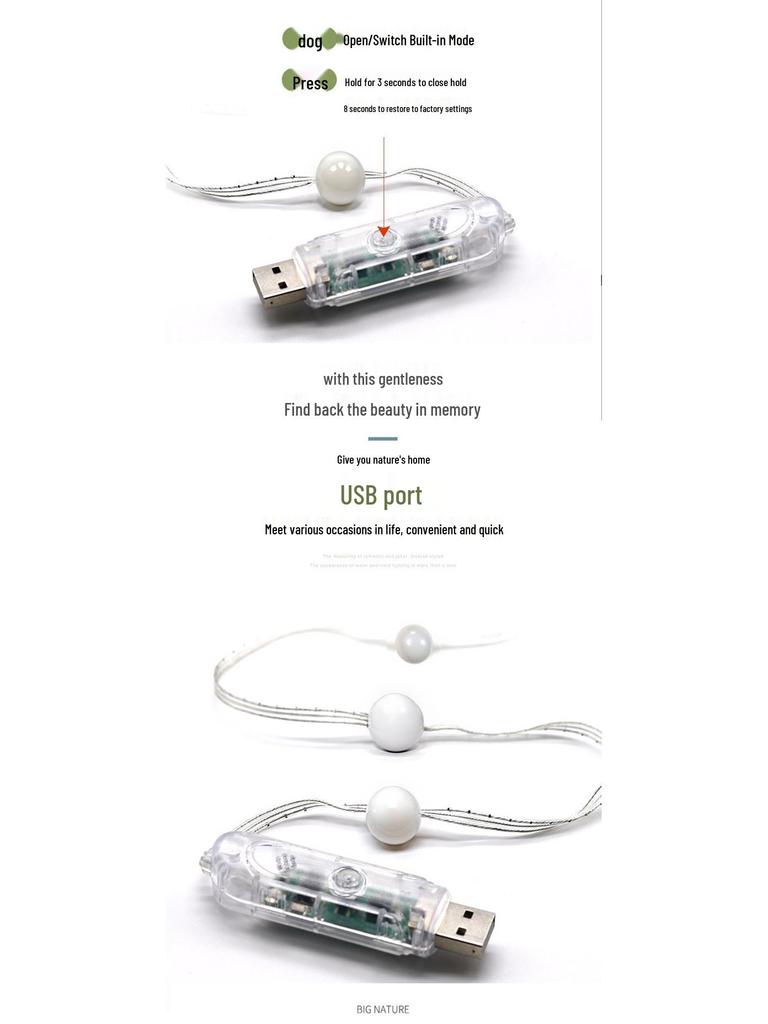 Iridescent Star String Lights: USB-Powered Ambient Decor for Outdoor Camping and Holidays