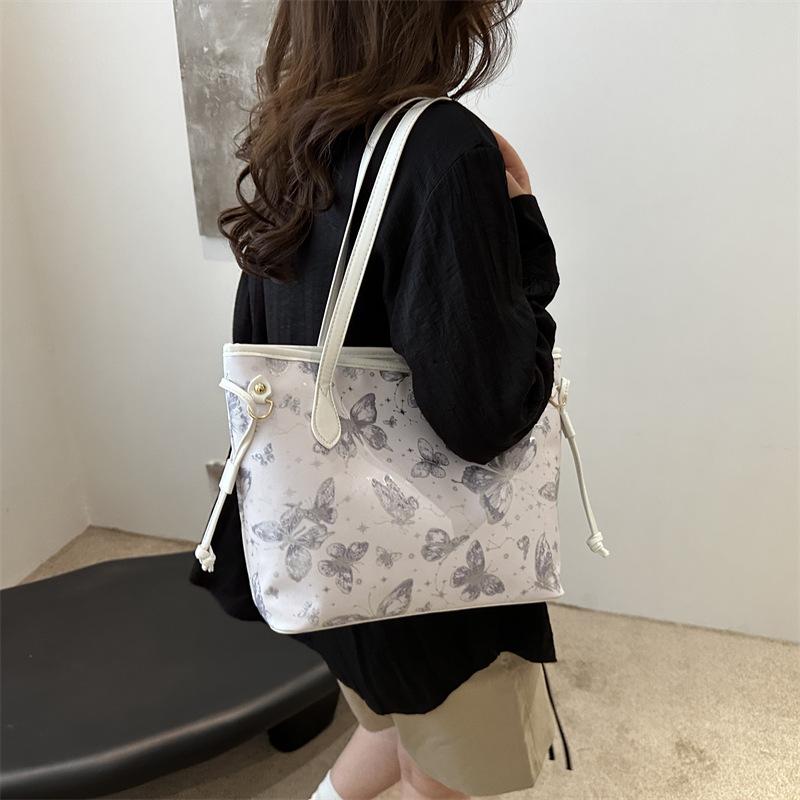 Shoulder Bag Butterfly Casual Bag Women's Large Capacity Crossbody Summer Casual College Student Class Tote Bag