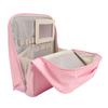Standing Makeup Bag Large Capacity Water Proof PU Fabric Vertical Makeup Organizer for Women Travel Pink