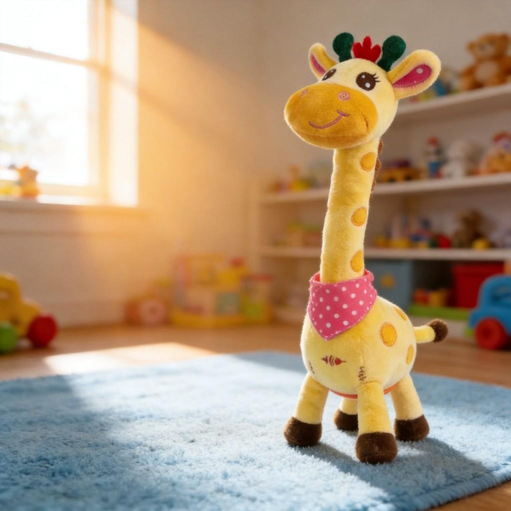 Plush Giraffe Toy With Volume Control And Dancing Motion Gift For Kids