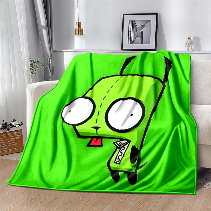 Invader ZIM Gir Kreslená deka Útulná měkká deka Deka na gauč Odolný dekor Pro děti Ženy Muži Cestovní deka Měkká přehoz na postel